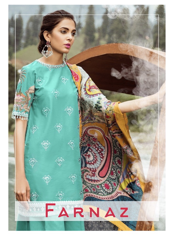 Farnaz By Sharaddha Designer 1001 Series Fancy Cotton Satin Pakistani Style Salwar Kameez Catlog Who...