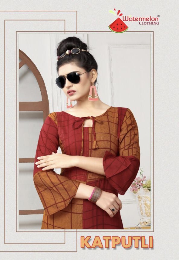 Katputli By Watermelon 2001 Series Fancy Reyon Printed Kurti Catlog Wholesaler Surat