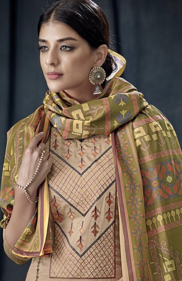 Shahee By Belliza Designer Studio 211001 Series Fancy Tusser Silk Salwar Kameez Catlog Wholesale Dea...