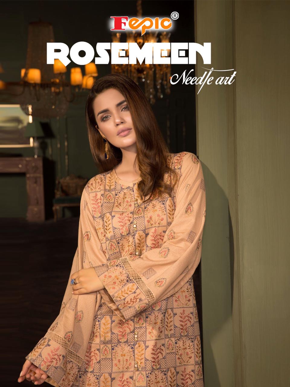 Rosemeen Needle Art By Fepic 31001 Series Designer Pakistani Cambric Cotton Salwar Kameez Catlog Who...