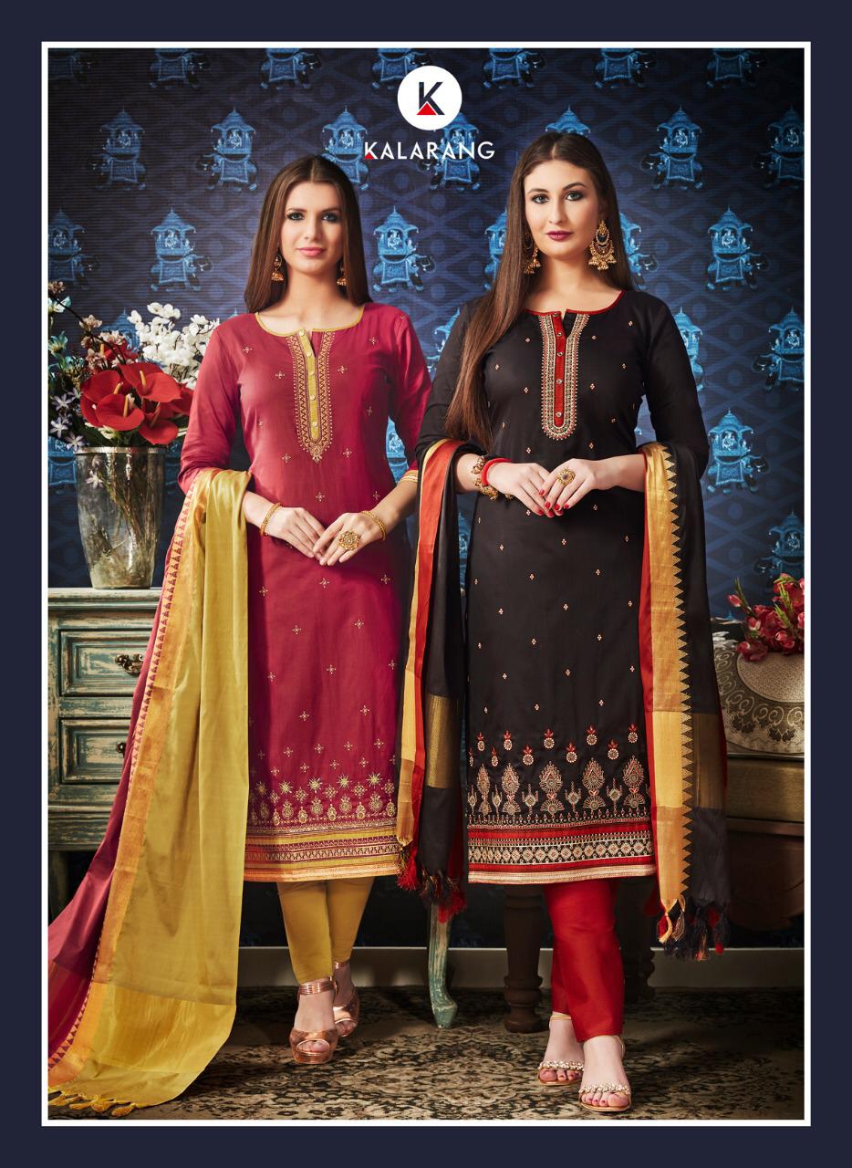 Amrut By Kalarang 381 Series Fancy Pure Jam Silk Cotton Salwar Kameez Catlog Wholesale Dealer Surat