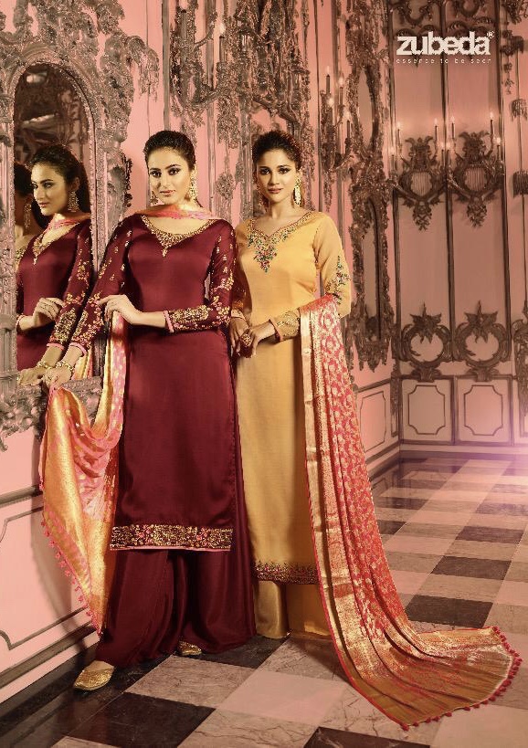 Anaya By Zubeda 16001 Series Fancy Satin Georgette Party Wear Salwar Kameez Catlog Wholesaler Surat