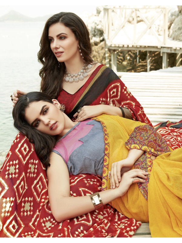 Signature Vol 9 By Sanskar 1171 Series Fancy Georgette Printed Saree Collection Wholesaler Surat