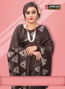 Black Jack By Sangam 3001 Series Fancy Jute Linen Printed Saree Catlog Wholesale Dealer Surat