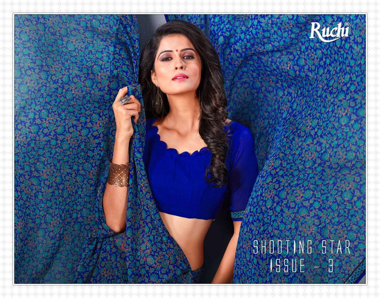 Shooting Star Vol 3 By Ruchi Saree 301 Series Chiffon Printed Saree Collection Wholesale Dealer Sura...