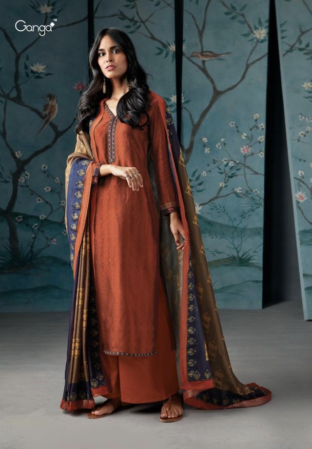 Words Of A Bird By Ganga 6825 Series Fancy Pure Silk Printed Salwar Kameez Catlog Wholesale Dealer S...