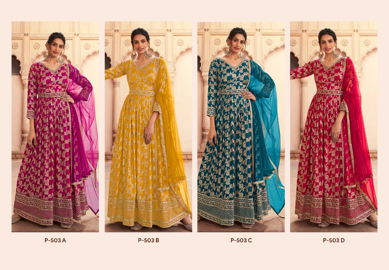 P 503 A To D Nitya Lt  Dola Suits