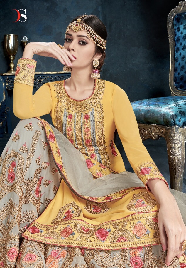 Dulhan Vol 7 Bridal Collection By Deepsy 7001 Series Designer Georgette Sarara Suit Catlog Wholesale...