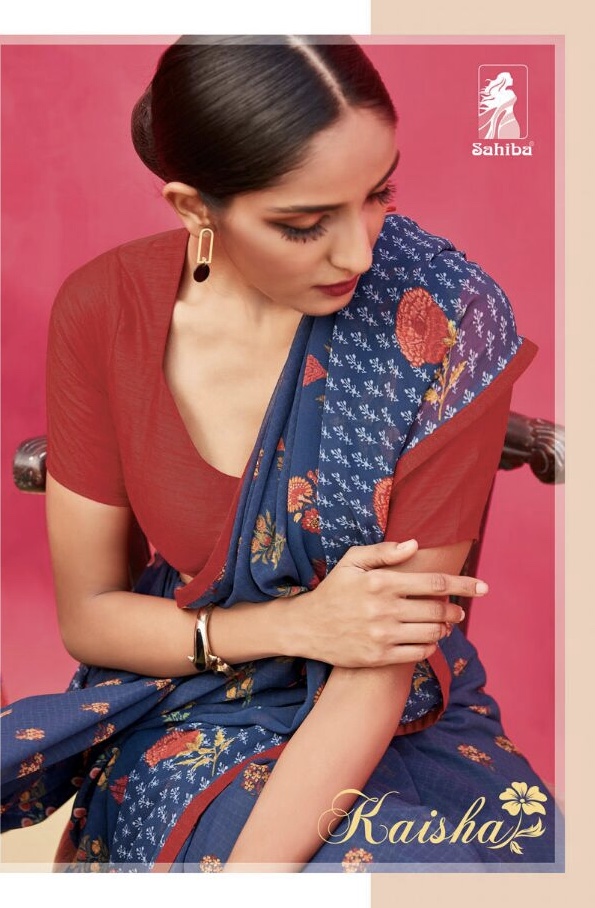 Sahiba Kaisaha 009 Series Georgette Printed Saree Catlog Wholesaler Surat