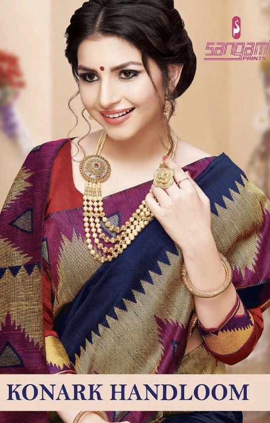 Konark Handloom By Sangam 1001 Series Fancy Weaving Silk Saree Catlog Wholesale Dealer Surat