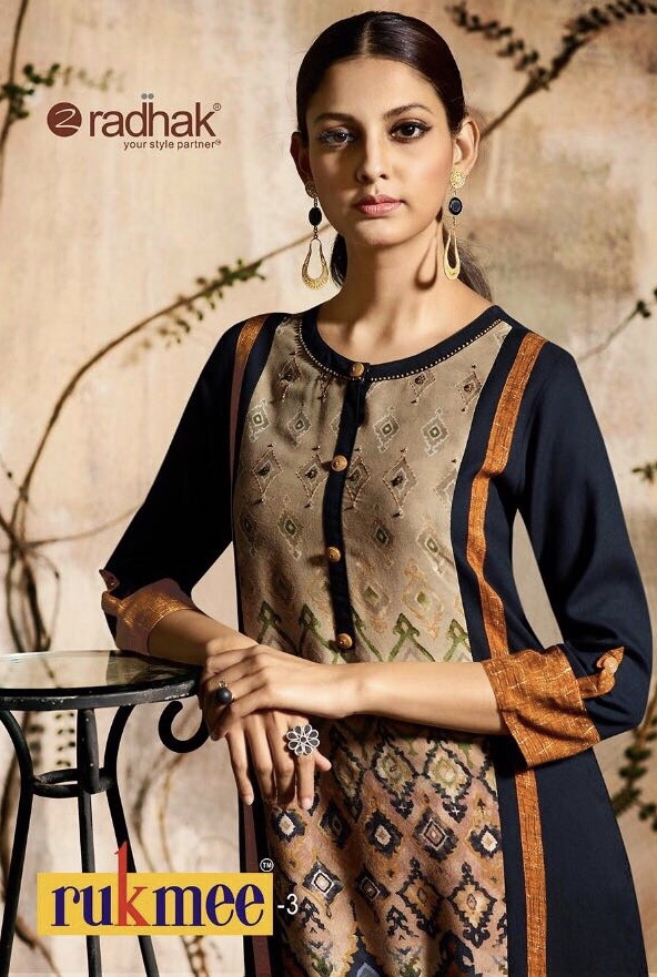 Radhak Rukmee Vol 3 350 Series Reyon Printed Kurti Catlogue Wholesale Dealer And Supplier Surat