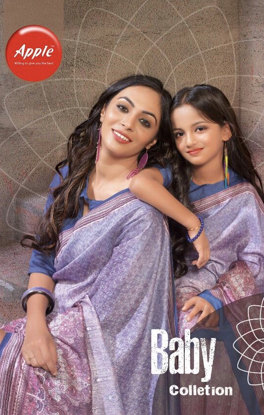 Maa And Baby Collection By Apple Saree 7501 Series Designer Pashmin Silk Saree Catlog Wholesaler Sur...