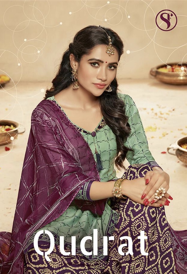 Qudrat By Sweety 1001 Series Fancy Cotton Satin Patiala Salwar Suit Wholesaler Supplier Surat