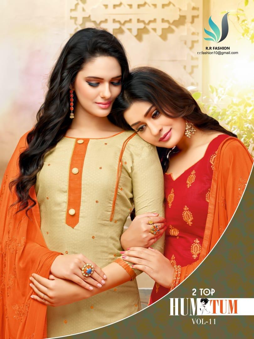 Hum Tum Vol 11 Two Top By Rr Fashion 5501 Series Fancy Cotton Chanderi Two Top Salwar Kameez Catlog ...