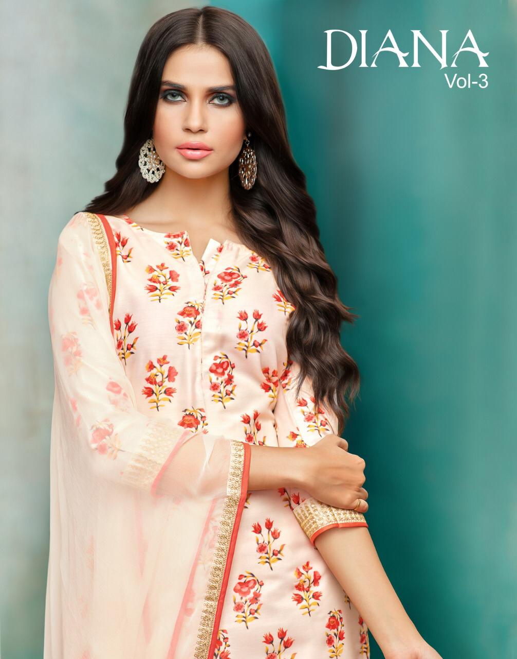 Diana Vol 3 By Angroop Plus 045 Series Fancy Masline Silk Salwar Kameez Catlog Wholesale Dealer Sura...