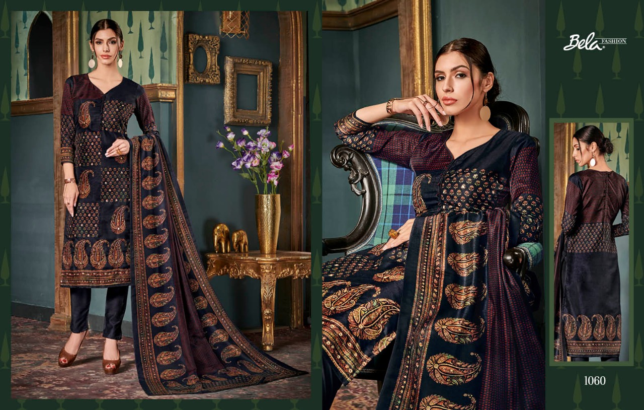 Areesa By Bela Fashion 1053 Series Fancy Tussar Silk Printed Salwar Kameez Catlog Wholesale Dealer A...