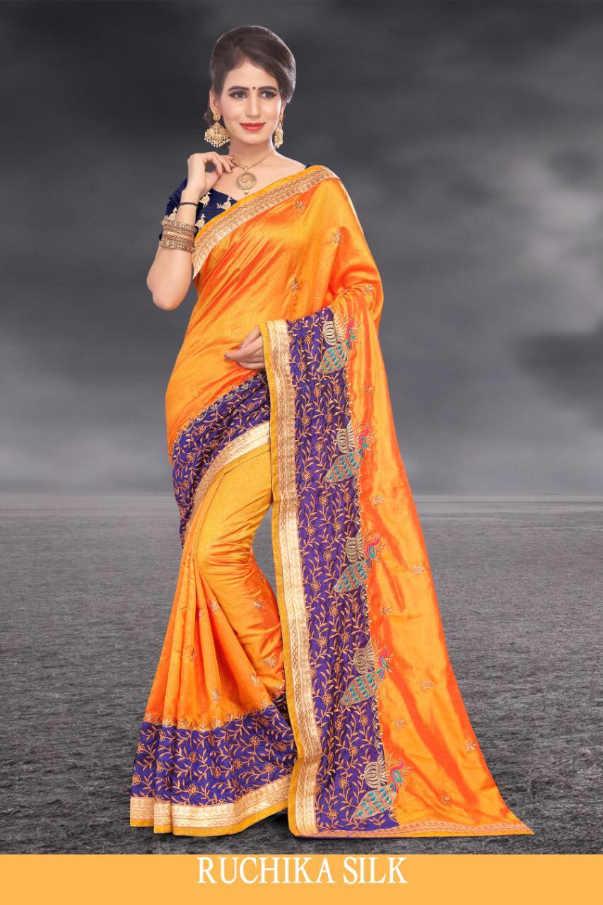 Ruchika Silk By Right One Fancy Sana Silk Saree Catlog Wholesale Dealer Surat