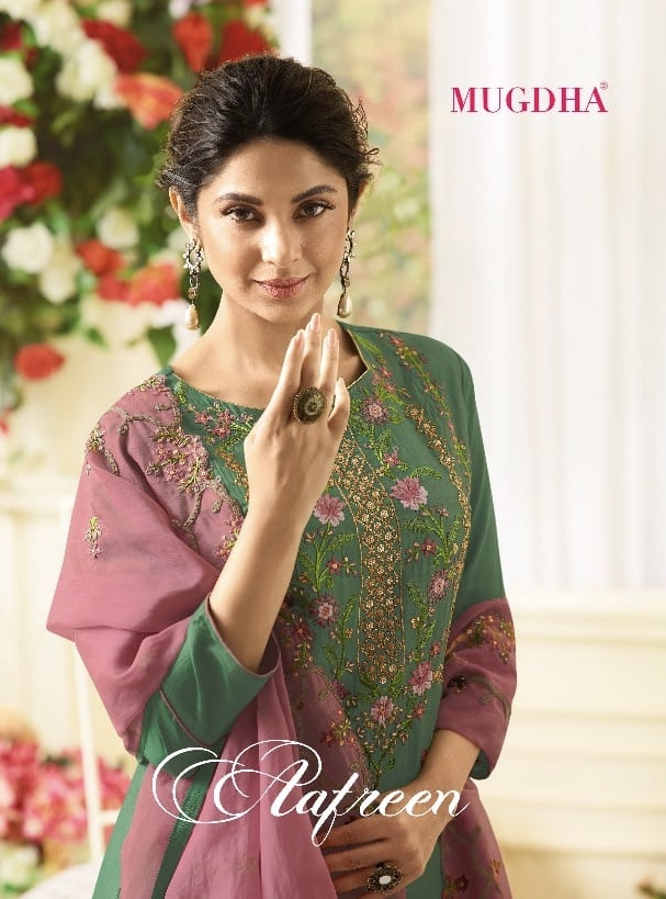 Aafreen By Mugdha 108 Series Fancy Pure Masleen Silk Salwar Kameez Catlog Wholesale Dealer And Suppl...