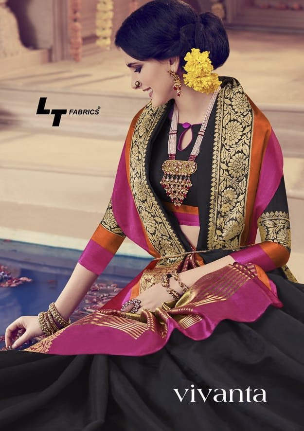 Vivanta By Lt Fabrics 24001 Series Designer Party Wear Saree Catlog Wholesale Dealer Surat