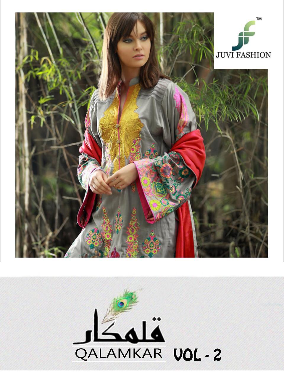 Qalamkar Vol 2 By Juvi Fashion 29001 Series Fancy Cambric Cotton Salwar Kameez Catlog Wholesale Deal...