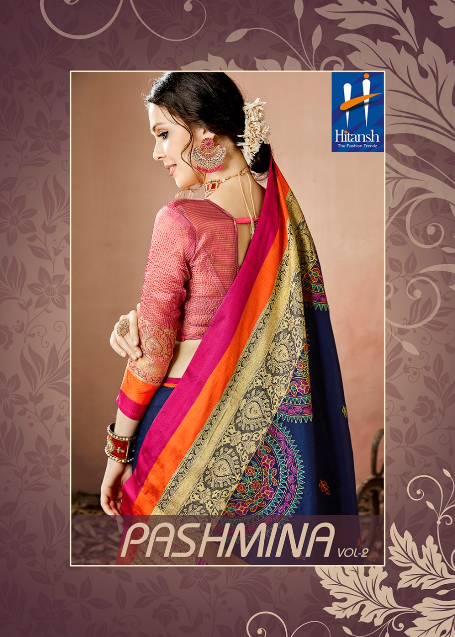 Hitansh Pashmina Vol 2 3211 Series Cotton Silk Work Sarees