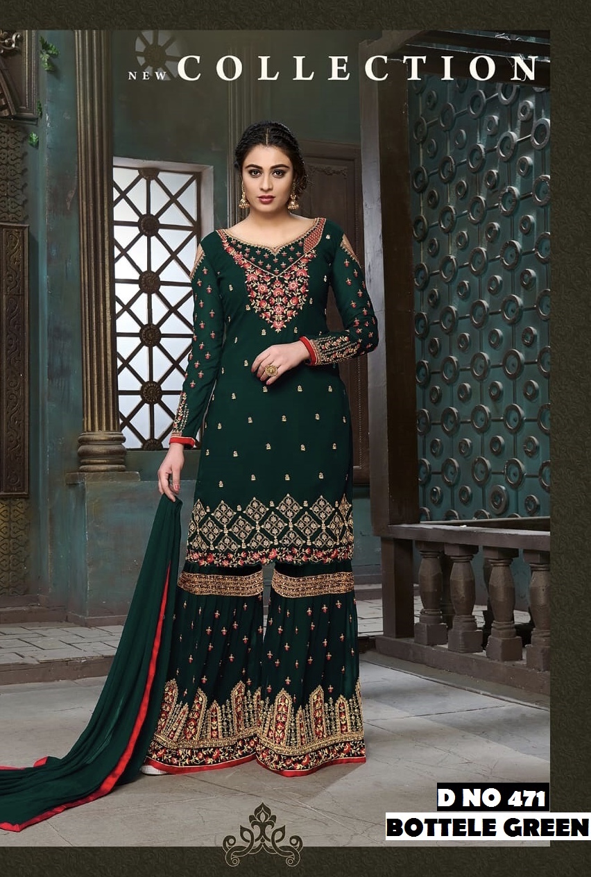 Gold 471 Series Colours Designer Sarara Suit Wholesaler And Supplier Surat
