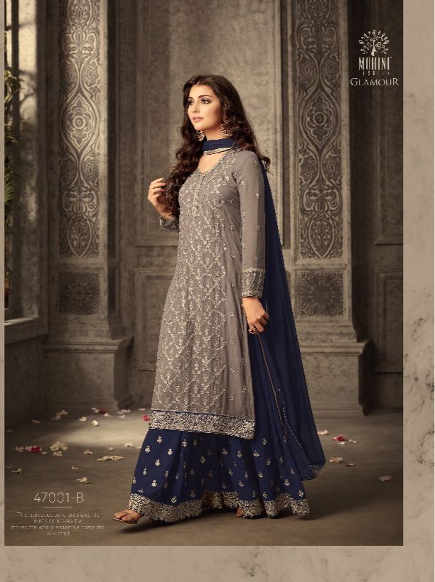 Mohini 47001 New Colours 47001 47001 A 47001 B Designer Sarara Suit Collection Wholesaler And Suppli...