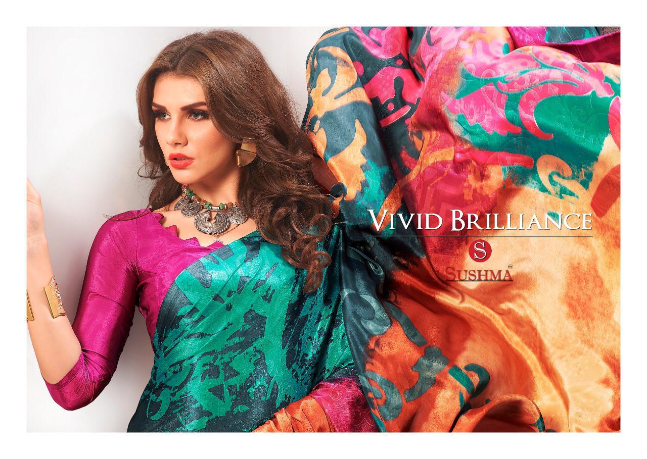 Vogue By Sushma 4801 Series Fancy Digital Printed Crepe Saree Collection Wholesale Deaer Surat