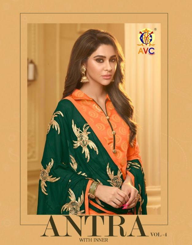 Antra Vol 4 By Avc 1001 Series Fancy Banarasi Jcquard Salwar Kameez Collection Wholesaler Surat