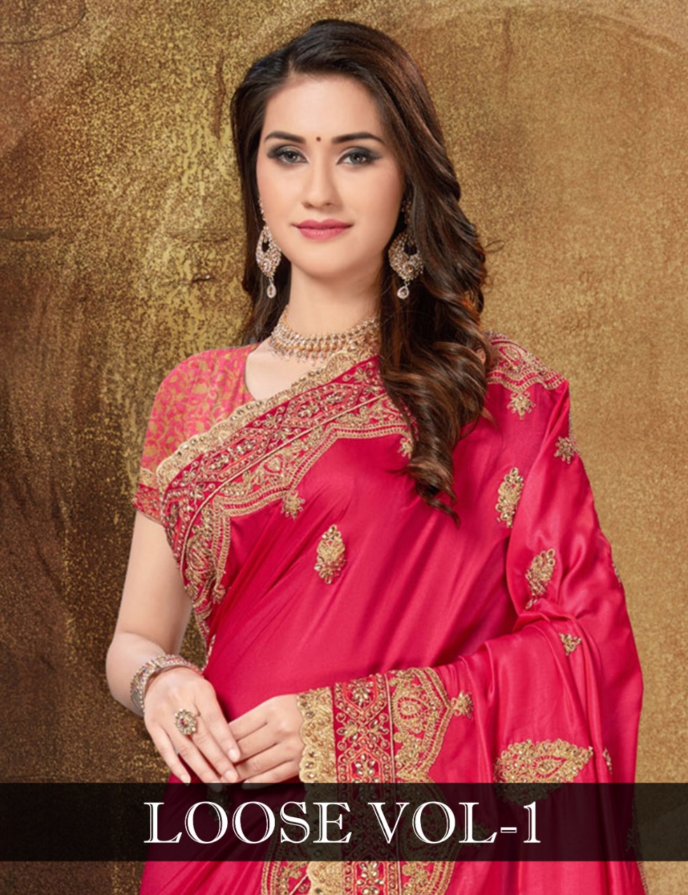 Loose Vol 1 Fancy Designer Party Wear Saree Collection Wholesaler Surat
