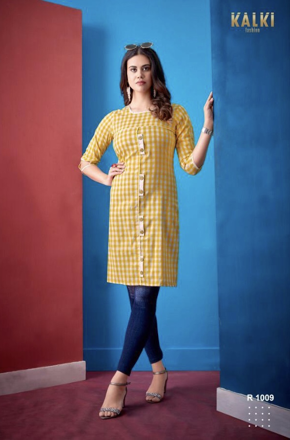 Festive By Kalki 1001 Series Pure Cotton Chex Kurti Catlog Wholesaler Surat
