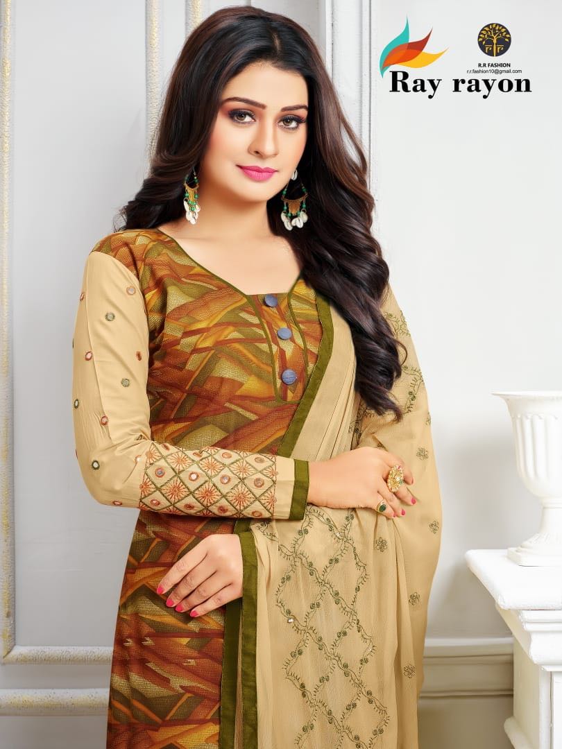 Rr Fashion Ray Reyon 4301 Series Deasigner Reyon Printed Salwar Kameez Catlog Wholesale Dealer Suppl...