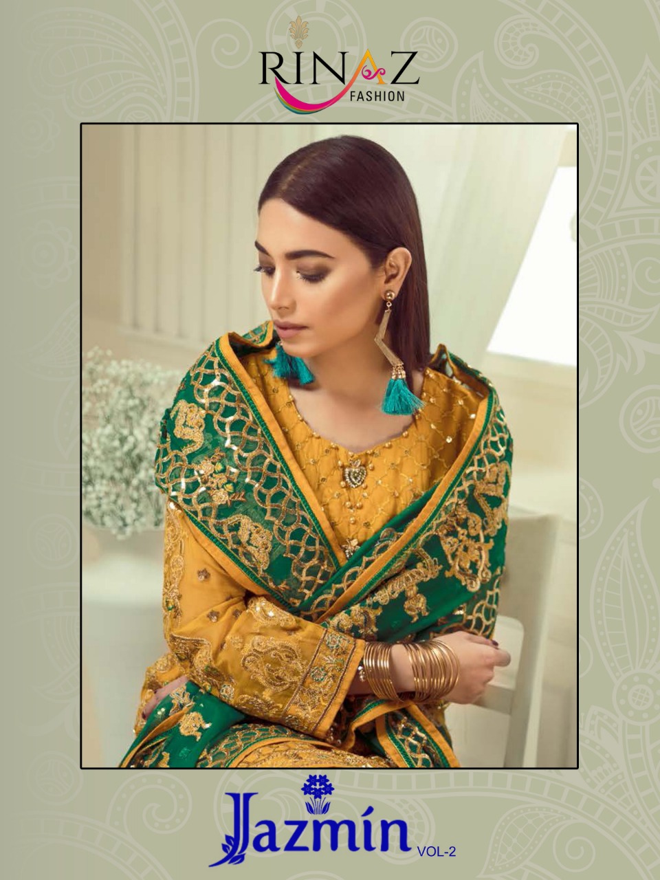 Jazmin Vol 2 By Rinaz 01 Series Fancy Fox Georgette Pakistani Style Salwar Kameez Catlog Wholesaler ...