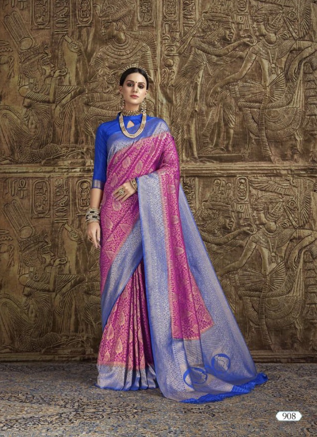 Liza By Bhumi 901 Series Designer Party Wear Brocker Soft Silk Saree Collection Wholesaler Surat