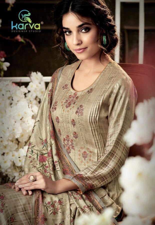 Mehak By Karva Designer Studio 8001 Series Fancu Viscose Pashmina Digital Printed Emb Salwar Kameez ...