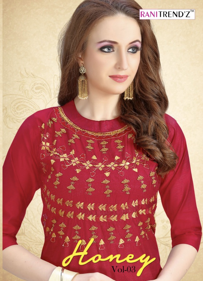 Honey Vol 3 By Rani Trendz 3001 Series Pure Reyon Gown Style Kurti Catlog Wholesale Dealer And Suppl...