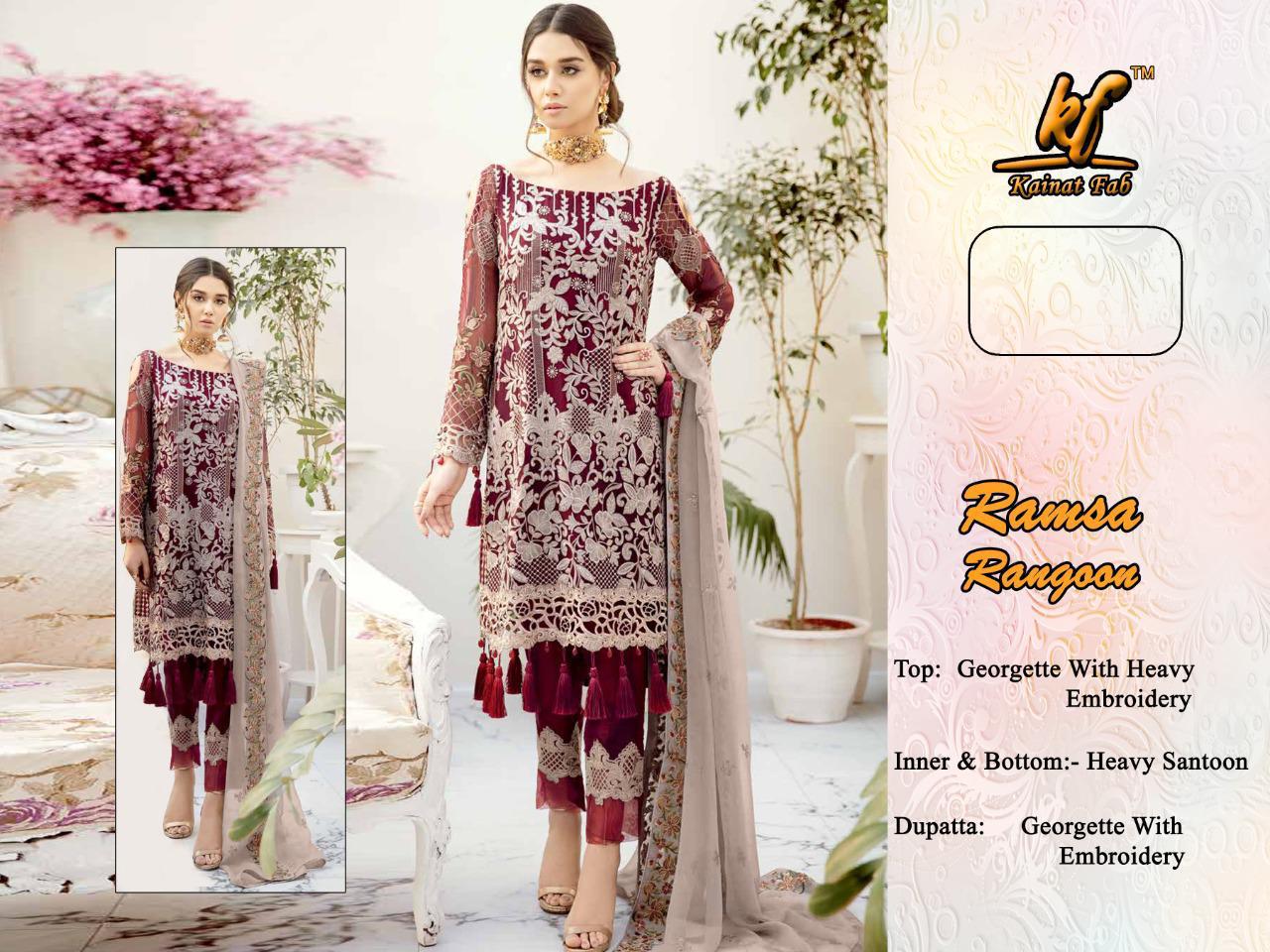 Ramsha Rangoon By Kainat Fab Manufacturer Traders Surat Gujrat