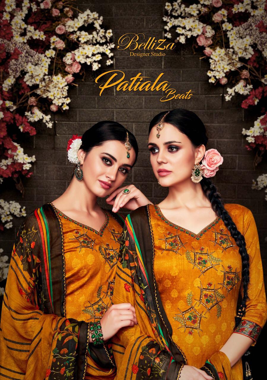 Patiala Beats By Belliza Designer Studio 209001 Series Fancy Pure Jam Satin Printed Patiala Suit Col...