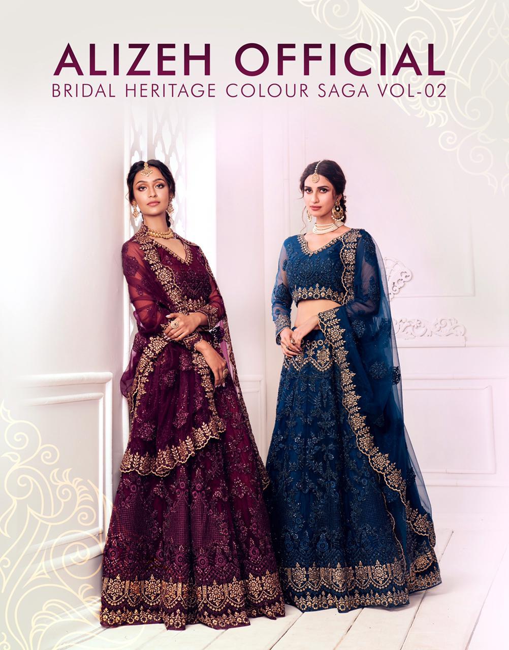 Heritage Colour Saga Vol 2 Alizeh 1005 Series Designer Party Wear Lehnga Collection Wholesaler Surat