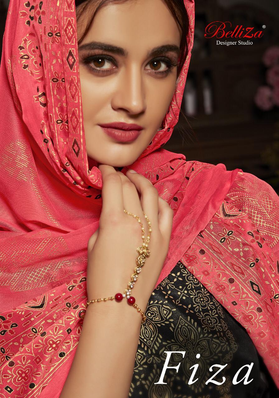Fiza By Belliza Designer Studio 222001 Series Fancy Jam Cotton Satin Salwar Kameez Catlog Wholesaler...