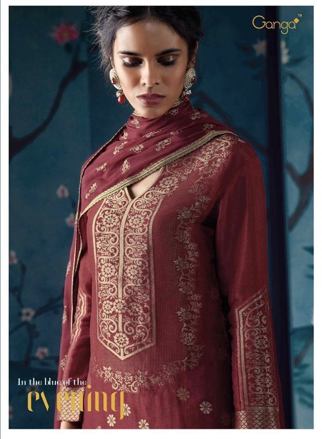 In The Blue Of The Evening By Ganga 6840 Series Designer Banarsi Silk Salwar Kameez Catlog Wholesale...