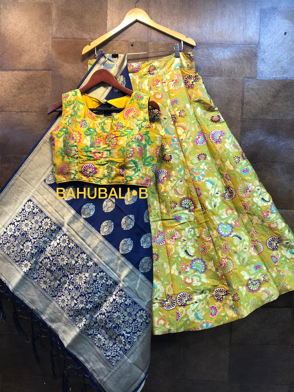 Gf Bahubali A B Fancy Party Wear Banarsi Brocade Lehenga Collection Wholesaler Surat