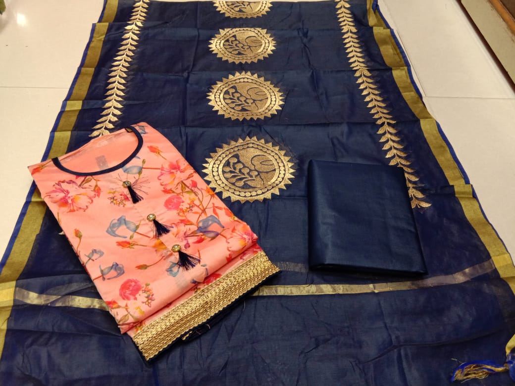 Dress Material Modal Chanderi Digital Printed Salwar Kameez With Modal Work Dupatta Collection Whole...