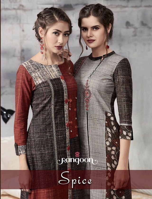 Spice By Rangoon 1231 Series Fancy Western Long Cotton Printed Kurticatlog Wholesale Dealer Surat