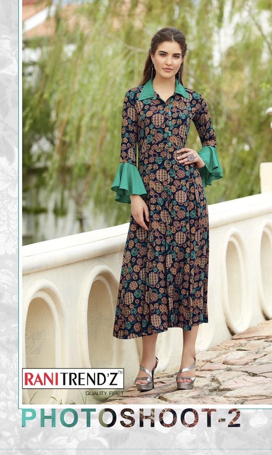 Rani Trendz Photoshoot Vol 2 751 Series Designer Reyon Printed Kurti Wholesale Dealer And Supplier S...