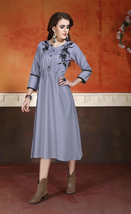 Dove By Kersome 1001 Series Heavy Reyon Kurti Collection Wholesaler Surat