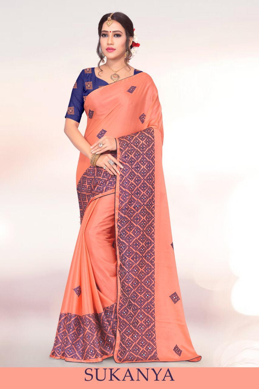 Sukanya By Right One Fancy Moss Chiffon Saree Collection Wholesaler Surat