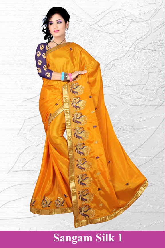 Sangam Silk Vol 1 By Right One Fancy Turky Emb Saree Catlog Wholesale Dealer Surat