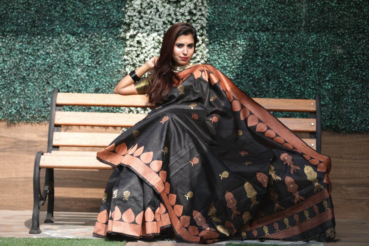 Fancy Kalamkari Weaving Silk Saree Collection Wholeaaler Surat