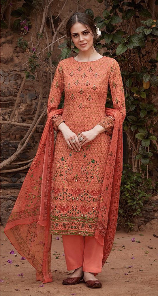 Kimora Heer Vol 38 8701 Series Satin Print Suit Collection